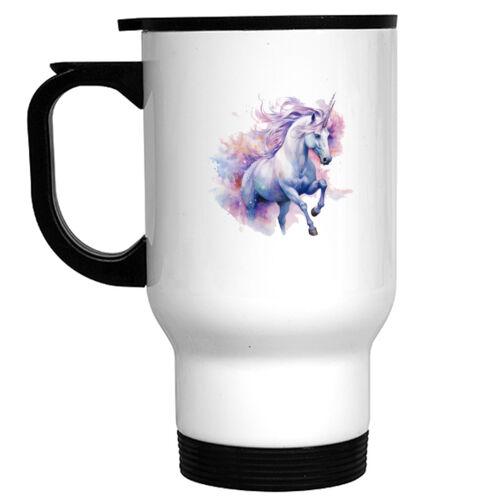 Unicorn White Travel Mug Thumbnail